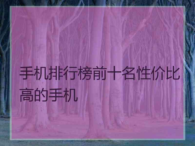 手机排行榜前十名性价比高的手机
