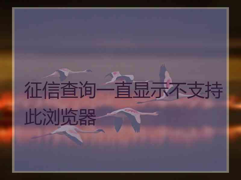 征信查询一直显示不支持此浏览器