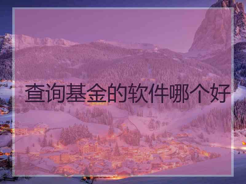 查询基金的软件哪个好