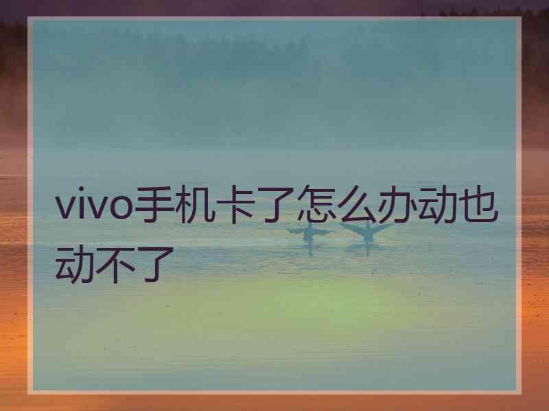 vivo手机卡了怎么办动也动不了