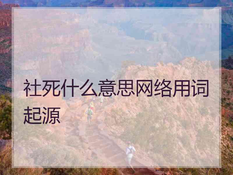 社死什么意思网络用词起源