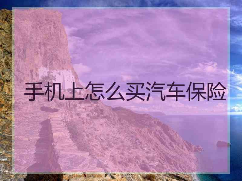 手机上怎么买汽车保险