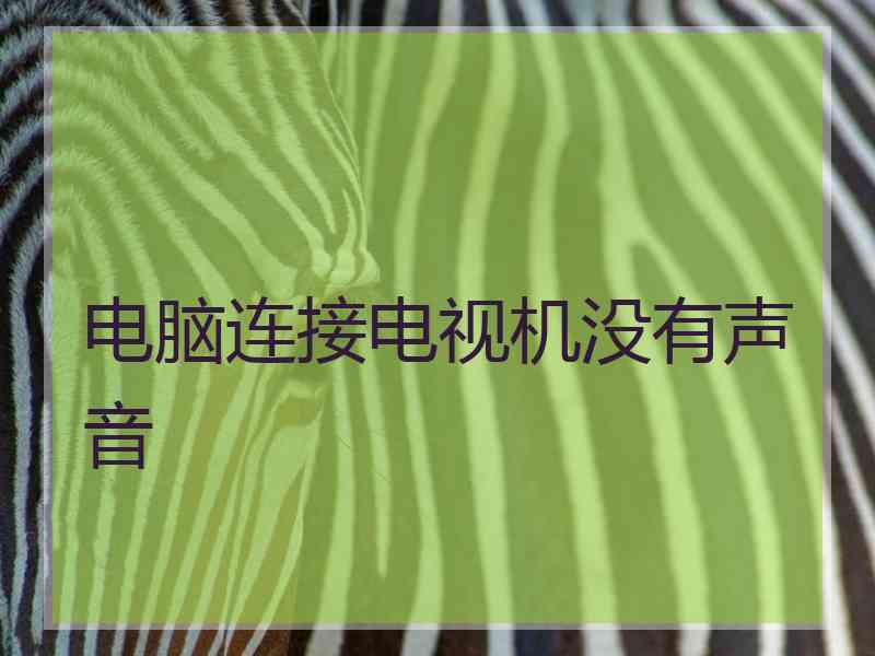 电脑连接电视机没有声音