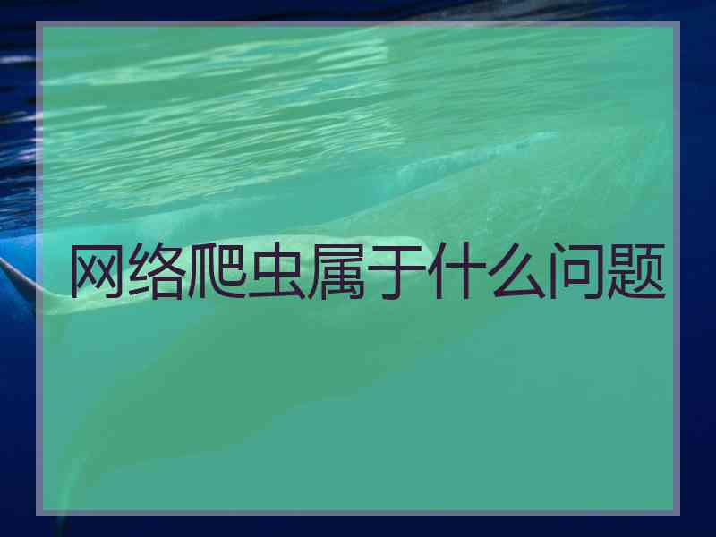 网络爬虫属于什么问题