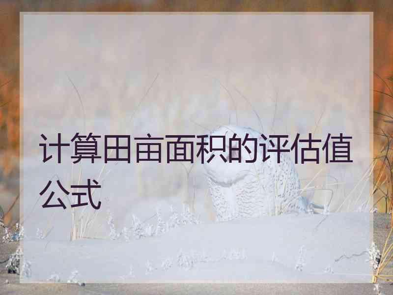 计算田亩面积的评估值公式
