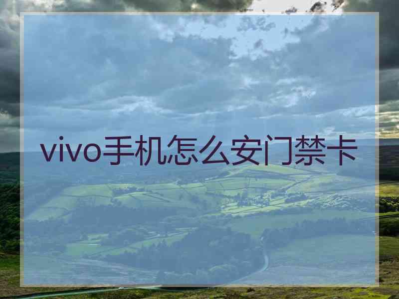 vivo手机怎么安门禁卡