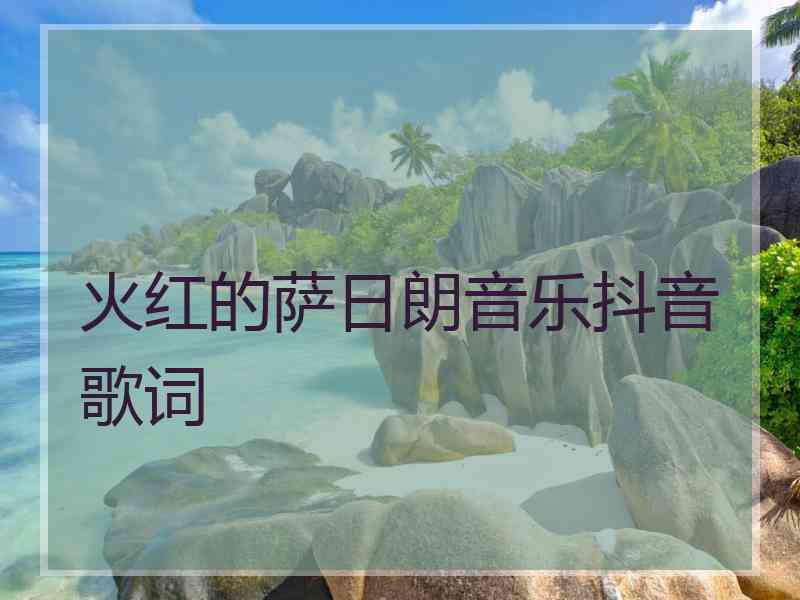 火红的萨日朗音乐抖音歌词