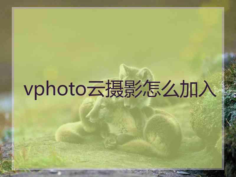 vphoto云摄影怎么加入