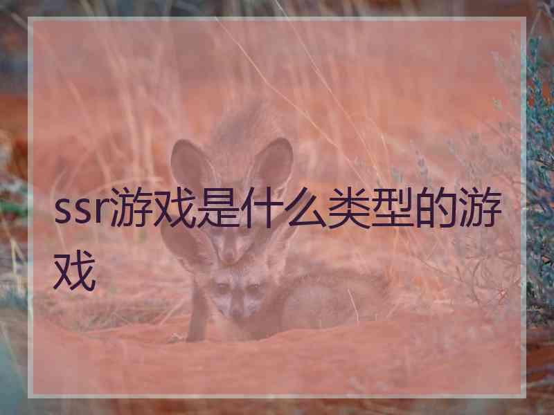 ssr游戏是什么类型的游戏