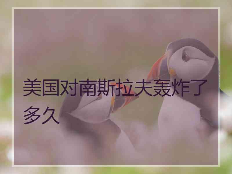 美国对南斯拉夫轰炸了多久