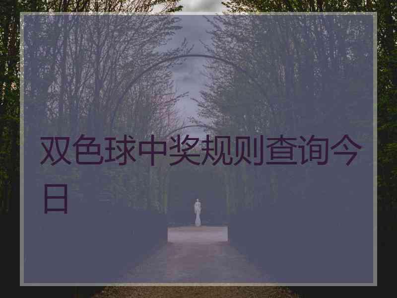 双色球中奖规则查询今日