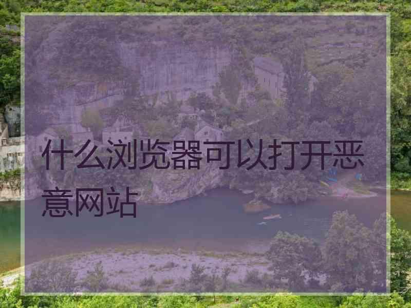 什么浏览器可以打开恶意网站