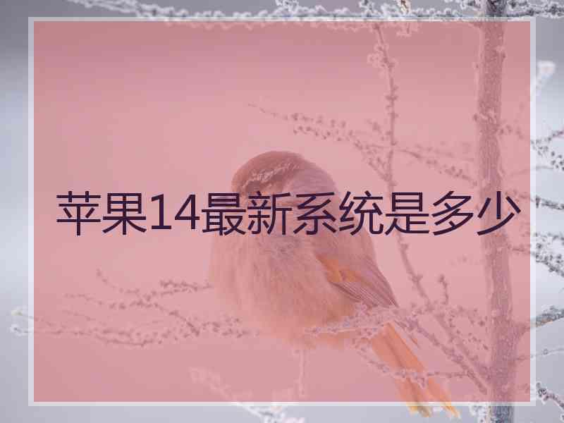 苹果14最新系统是多少
