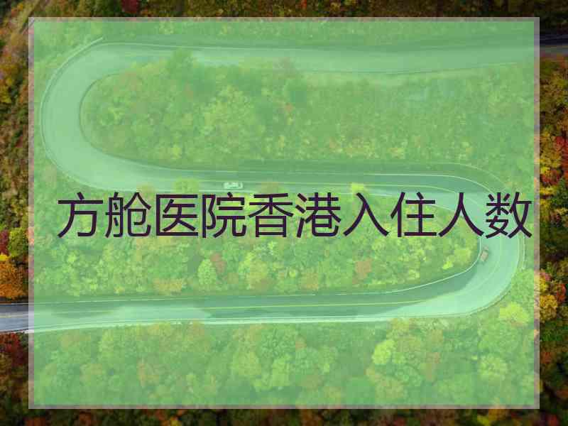 方舱医院香港入住人数