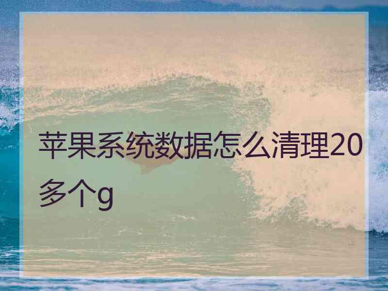 苹果系统数据怎么清理20多个g