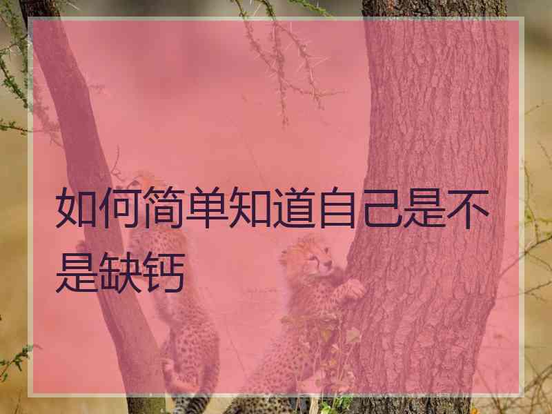 如何简单知道自己是不是缺钙