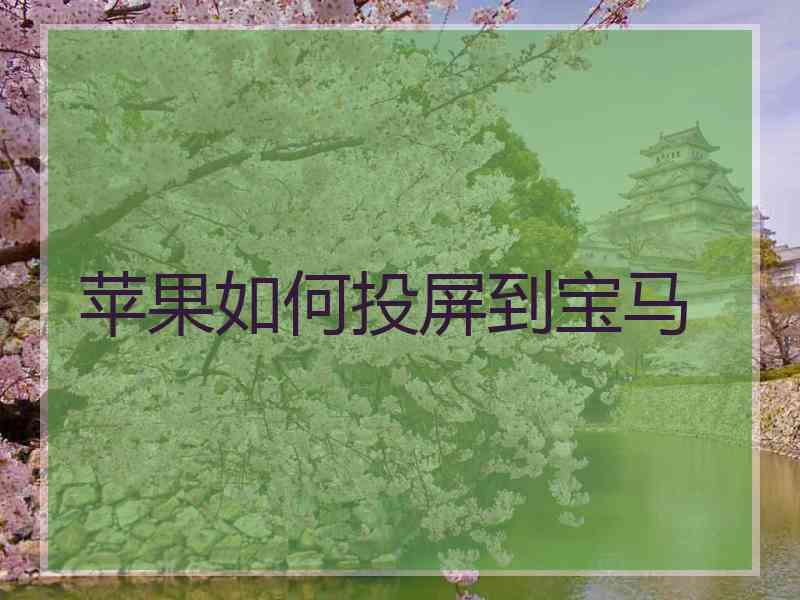 苹果如何投屏到宝马