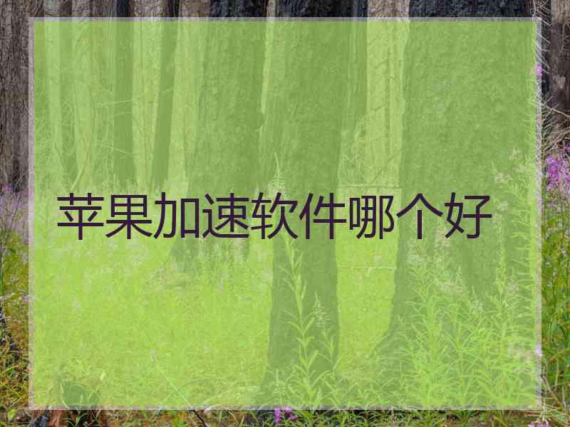 苹果加速软件哪个好