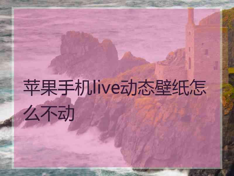 苹果手机live动态壁纸怎么不动