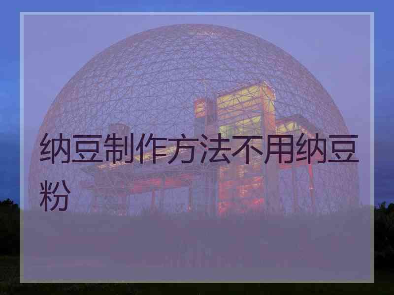 纳豆制作方法不用纳豆粉