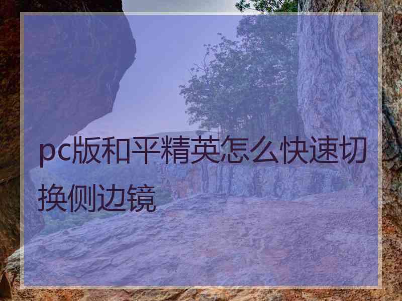 pc版和平精英怎么快速切换侧边镜