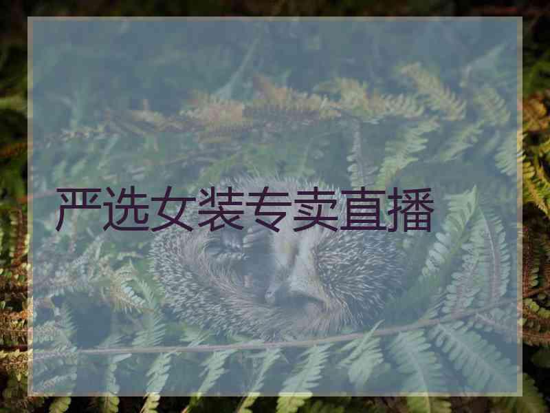 严选女装专卖直播
