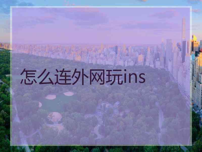 怎么连外网玩ins