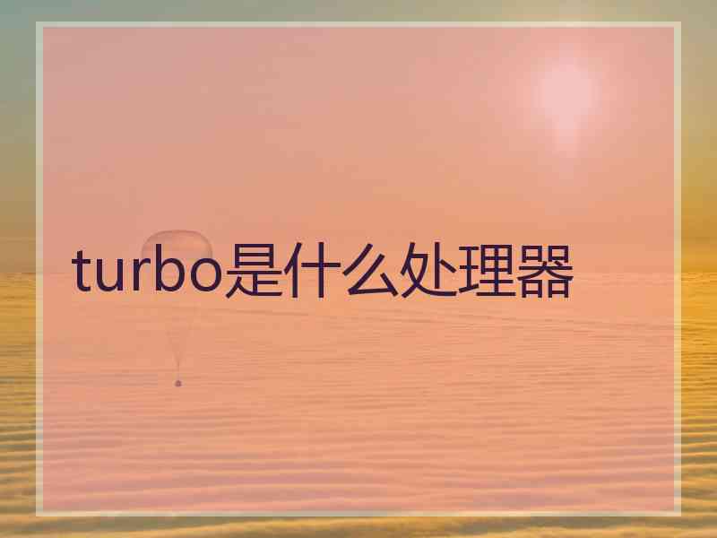 turbo是什么处理器