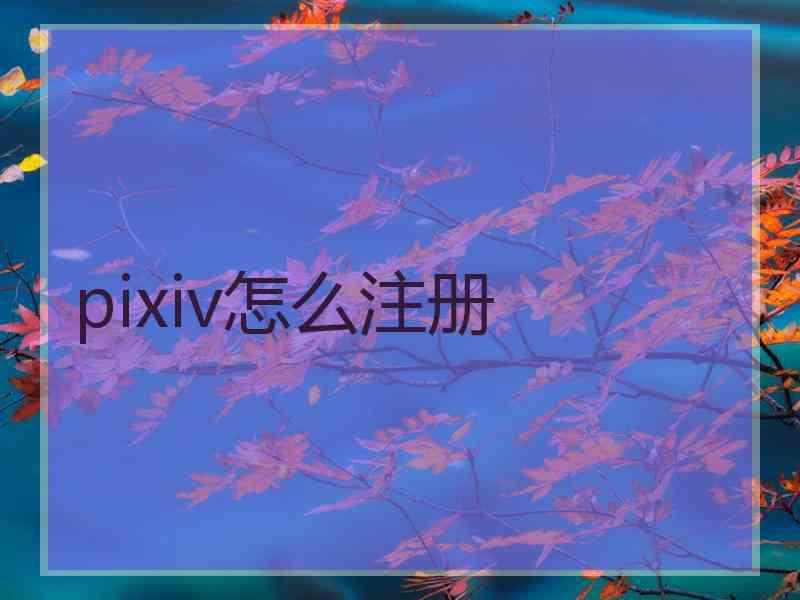 pixiv怎么注册