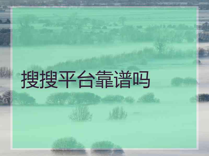 搜搜平台靠谱吗