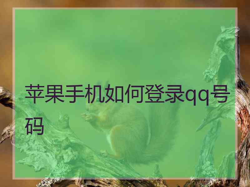 苹果手机如何登录qq号码