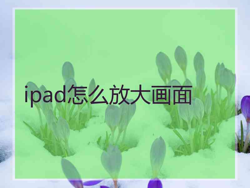 ipad怎么放大画面