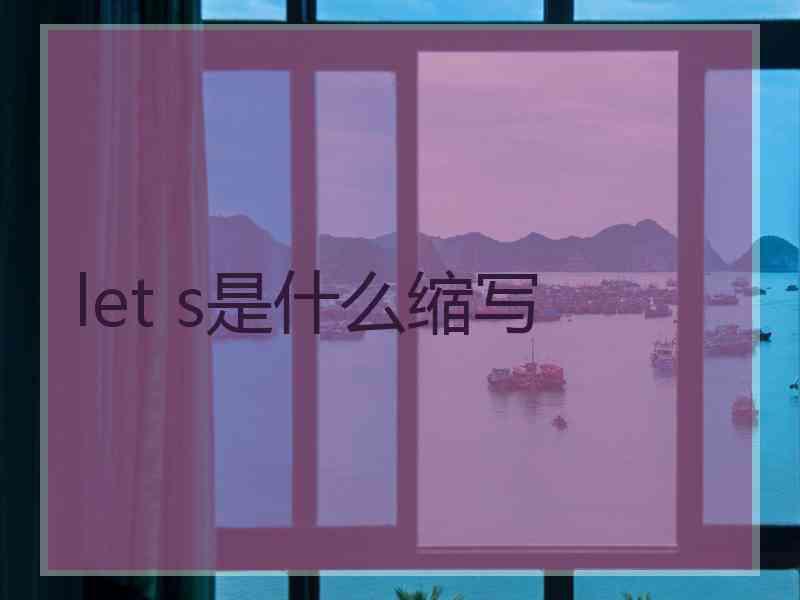 let s是什么缩写