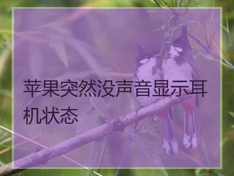 苹果突然没声音显示耳机状态