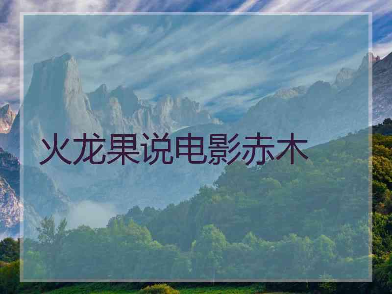 火龙果说电影赤木