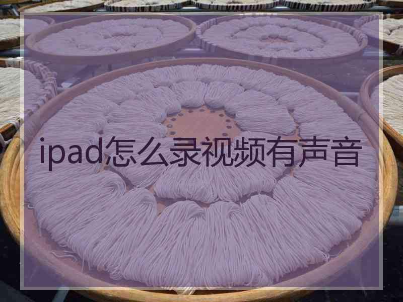 ipad怎么录视频有声音