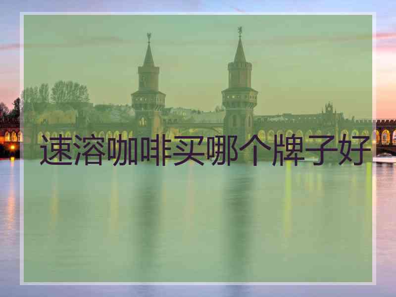 速溶咖啡买哪个牌子好