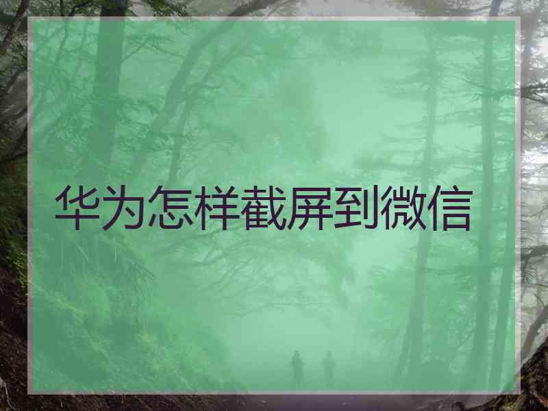 华为怎样截屏到微信