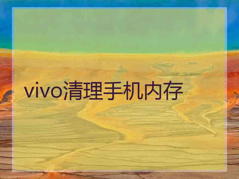 vivo清理手机内存