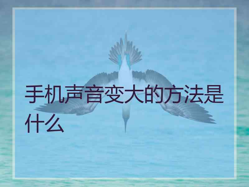 手机声音变大的方法是什么