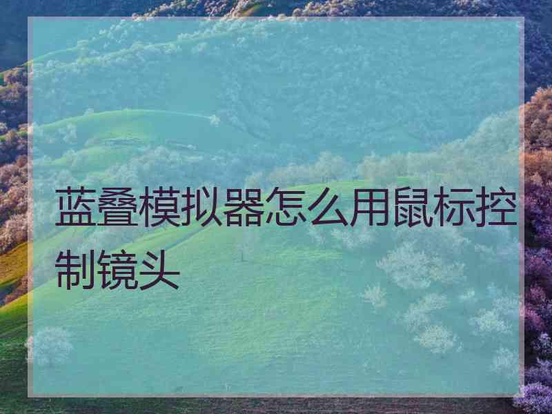 蓝叠模拟器怎么用鼠标控制镜头
