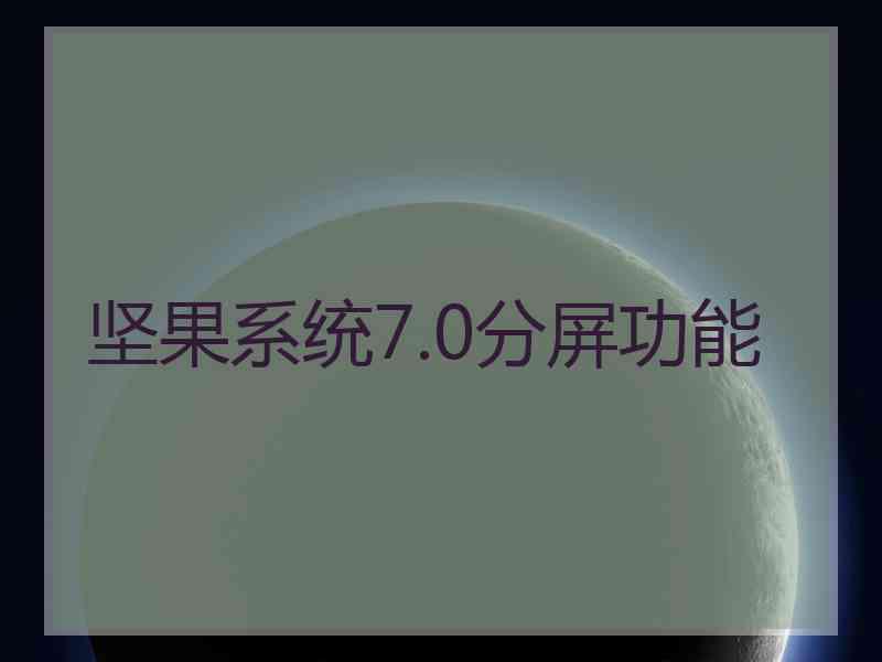 坚果系统7.0分屏功能