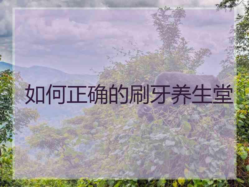 如何正确的刷牙养生堂