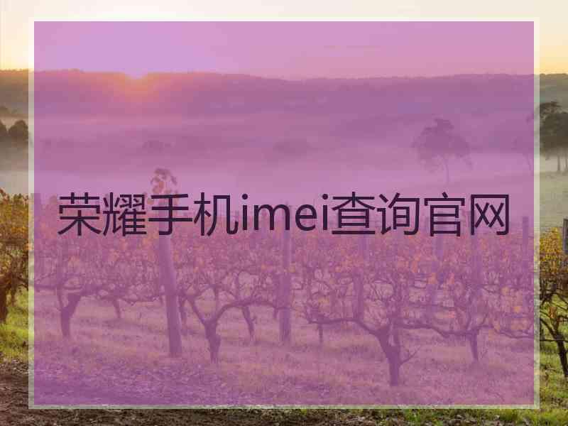 荣耀手机imei查询官网
