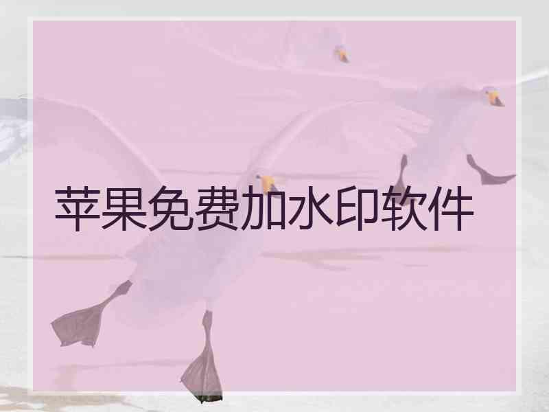 苹果免费加水印软件
