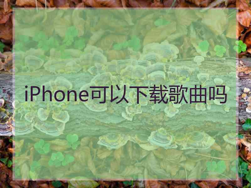 iPhone可以下载歌曲吗
