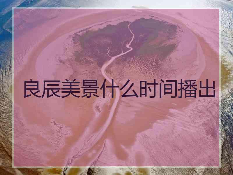 良辰美景什么时间播出