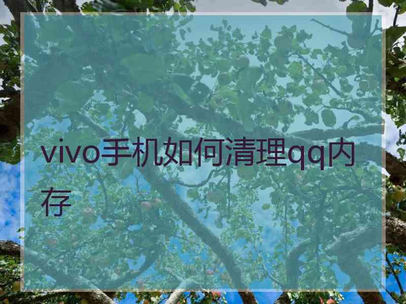 vivo手机如何清理qq内存