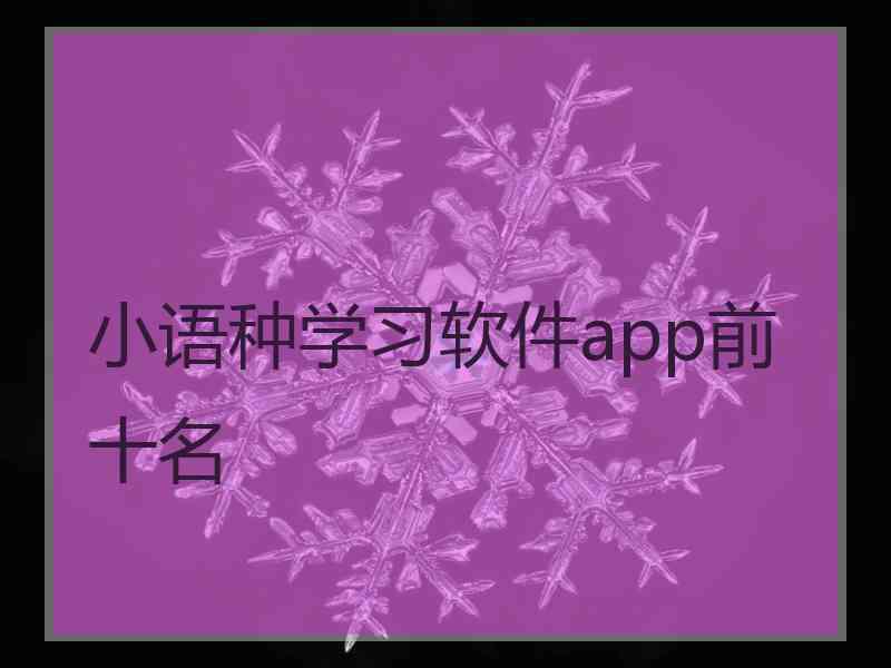 小语种学习软件app前十名