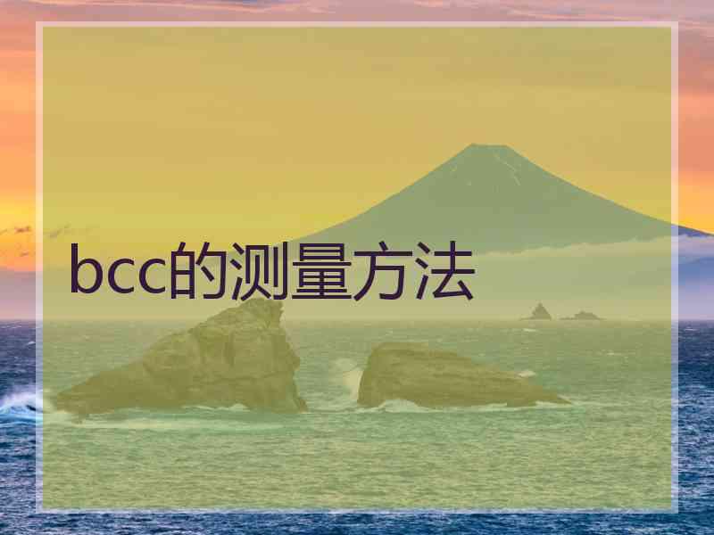 bcc的测量方法